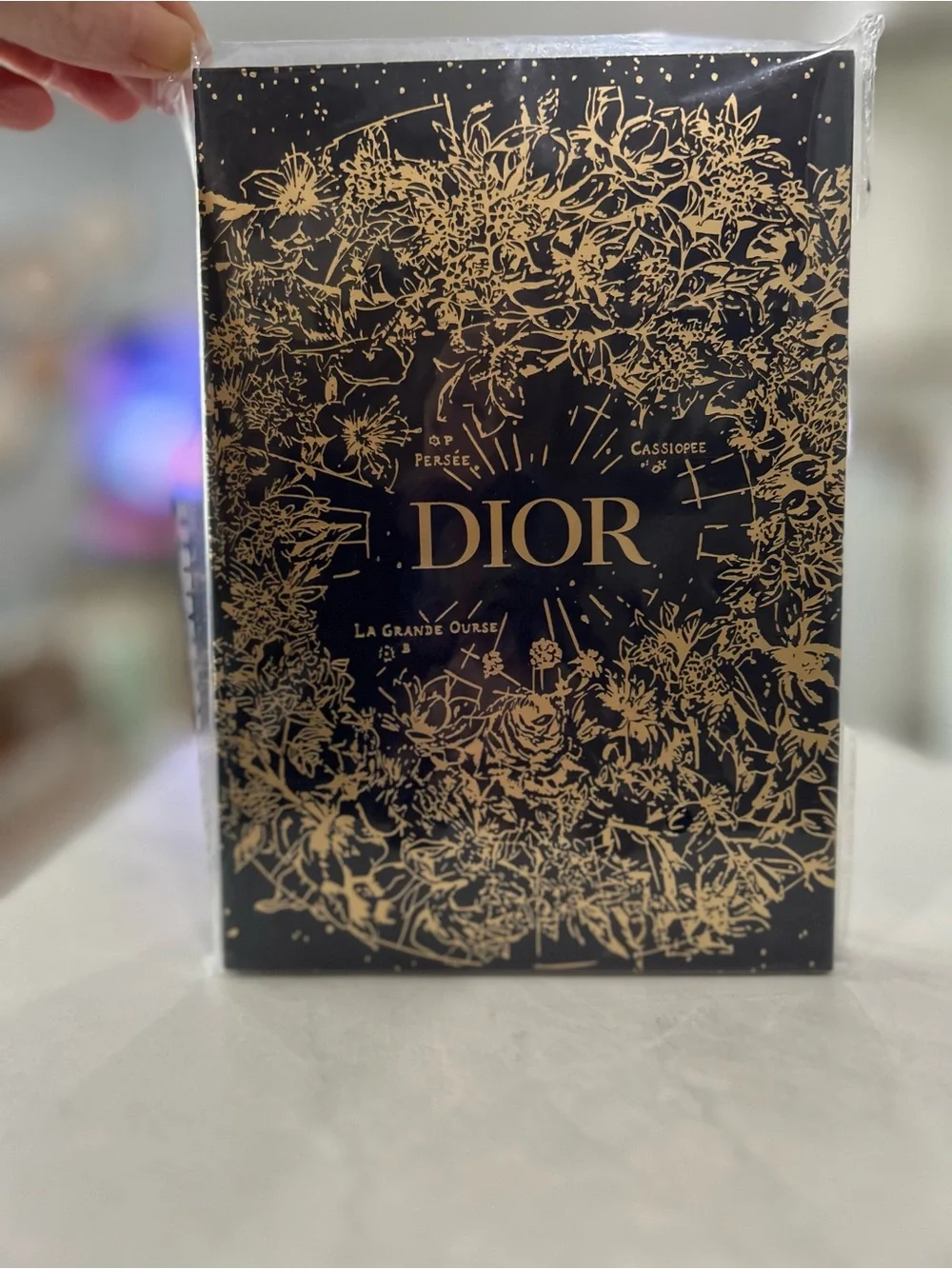 Dior Navy and Gold Floral Foil Notebook